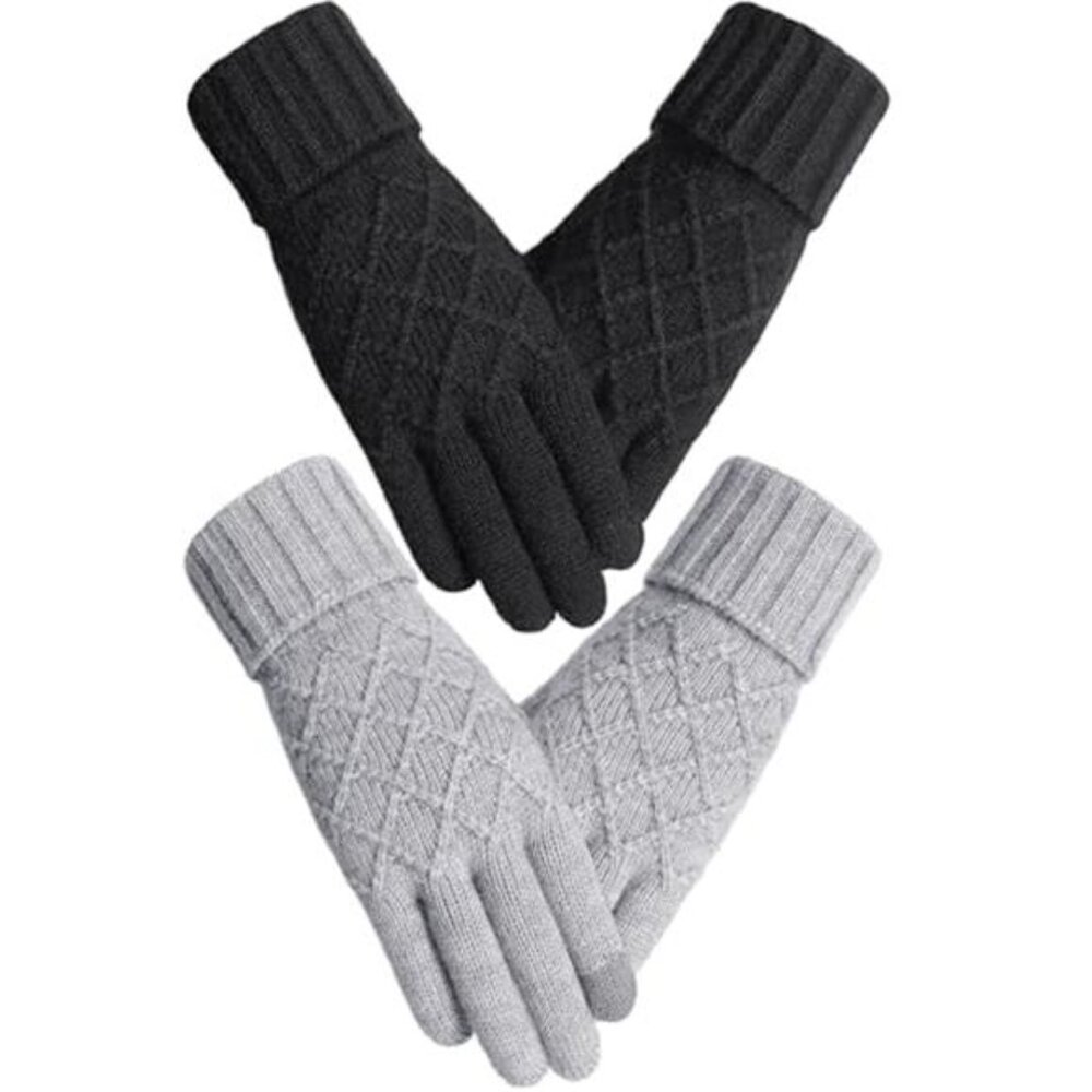 Womens Winter Gloves Touchscreen Knit Thermal Warm Cold Weather